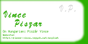 vince piszar business card